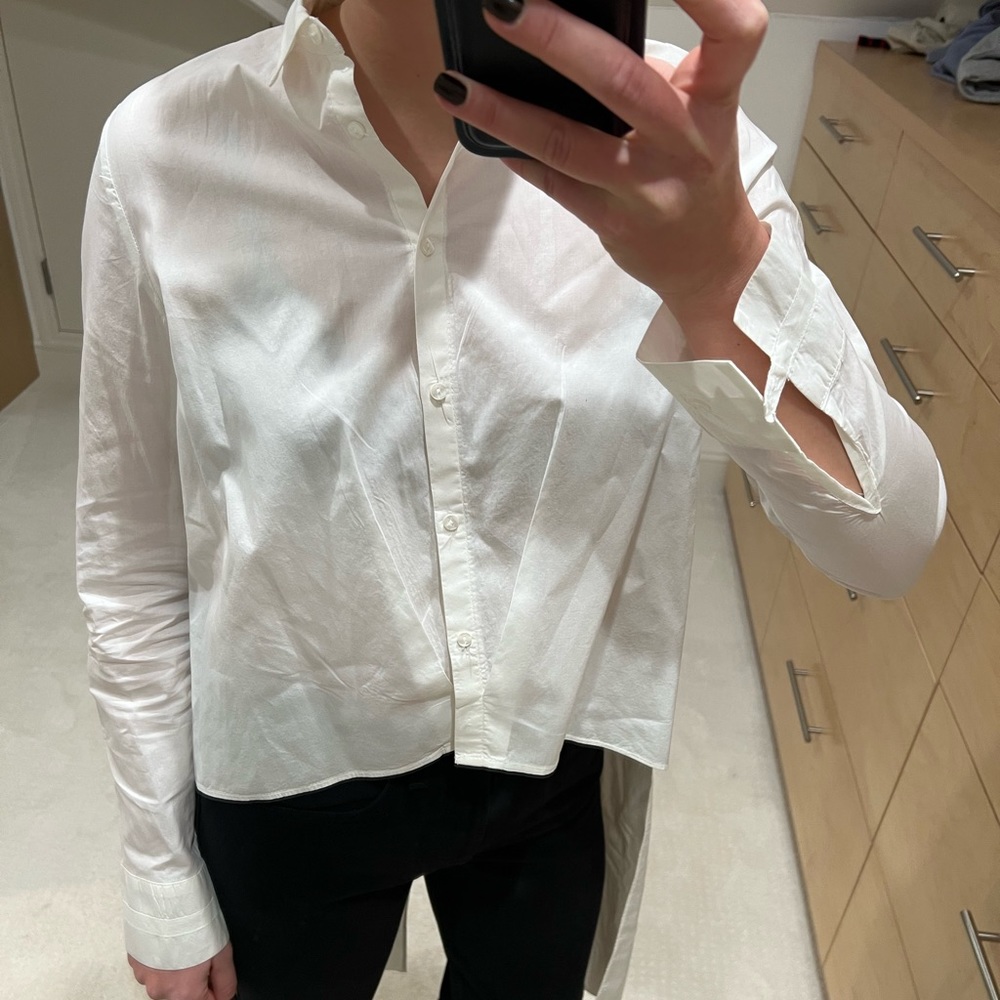 White High Low Button Down - image 2